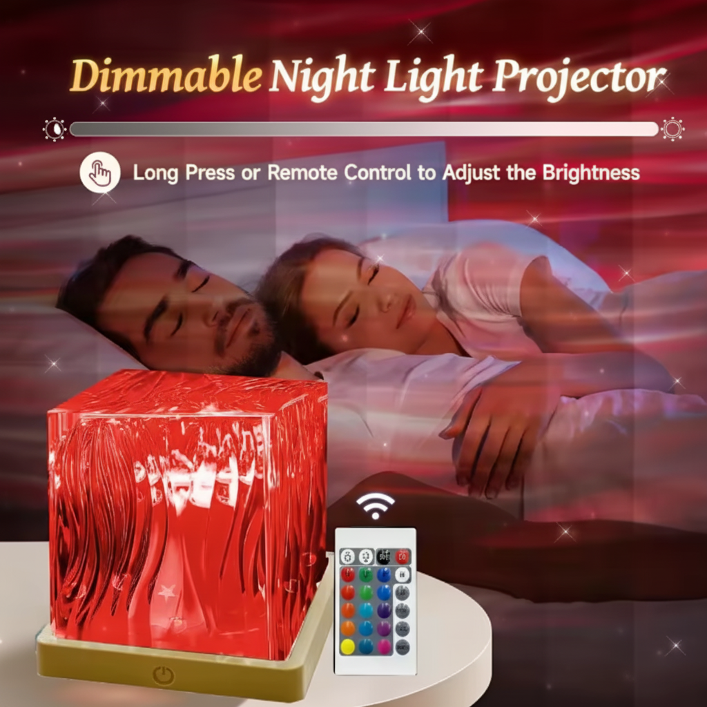 LED Night Light RGB Crystal Projector Lamp