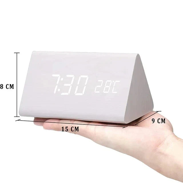 LED Smart Alarm Clock Modern Voice