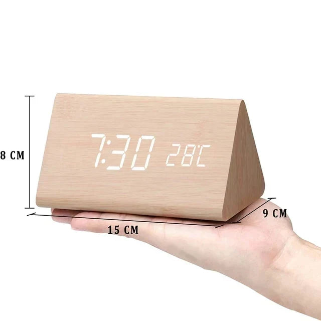 LED Smart Alarm Clock Modern Voice