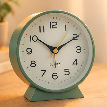 Alarm Clock Silent Quartz Vintage Table