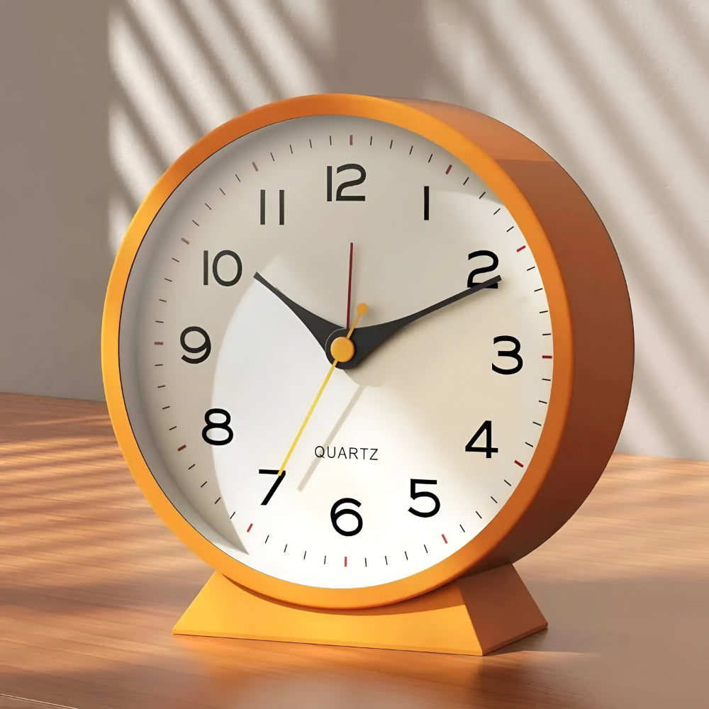 Alarm Clock Silent Quartz Vintage Table