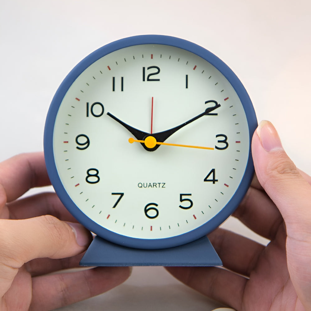 Alarm Clock Silent Quartz Vintage Table