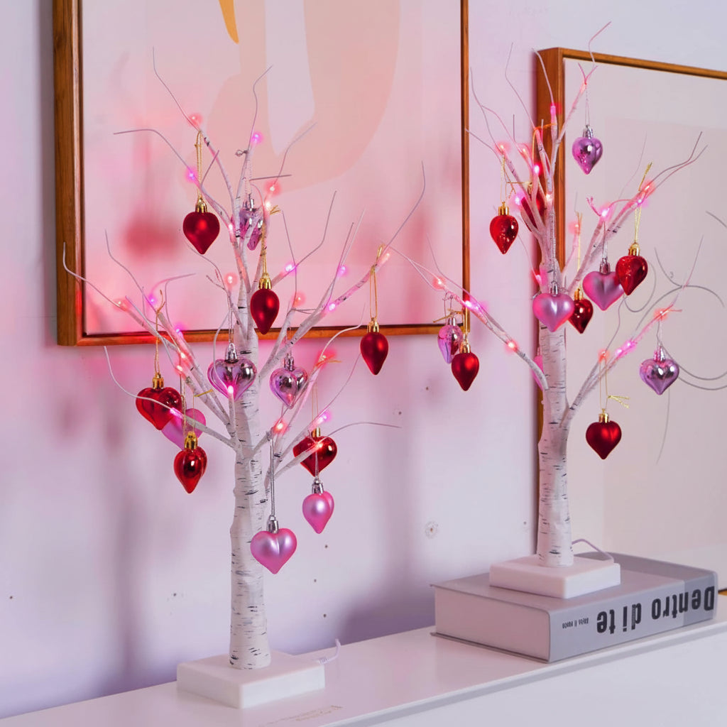 Table Lamp LED Birch Tree Heart Light