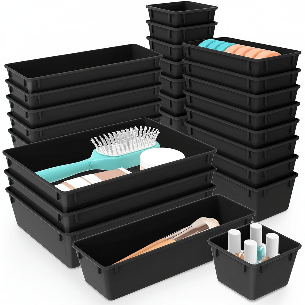 Drawer Organizer Plastic Storage Trays Set