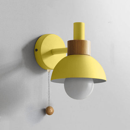 Nordic Wood Accent Wall Lamp Minimalist Pull