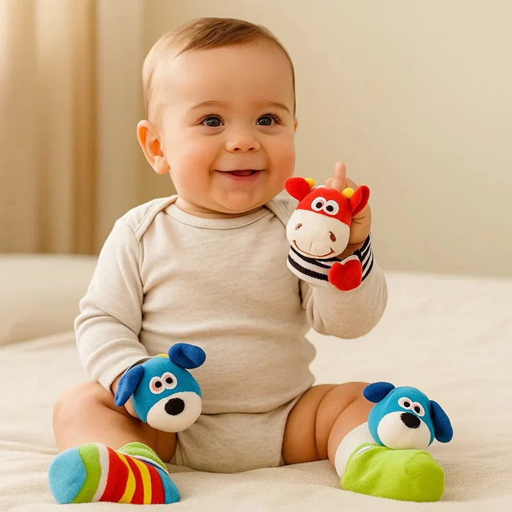 Baby Rattle Socks Wristband Infant Sensory