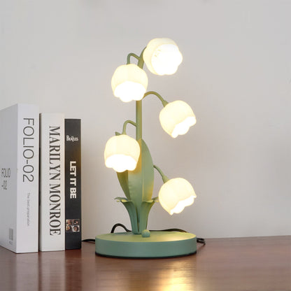Bell Orchid Table Lamp Elegant Floral Indoor