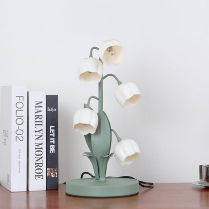 Bell Orchid Table Lamp Elegant Floral Indoor