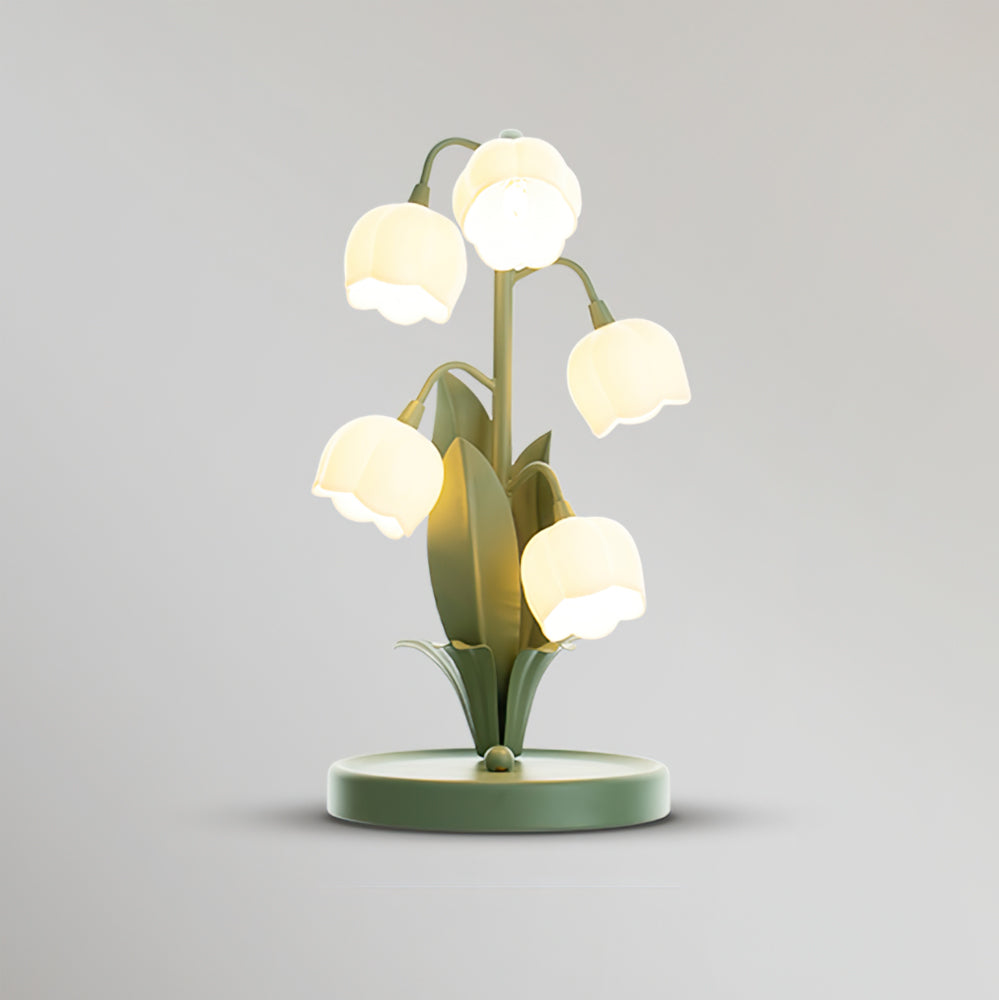 Bell Orchid Table Lamp Elegant Floral Indoor