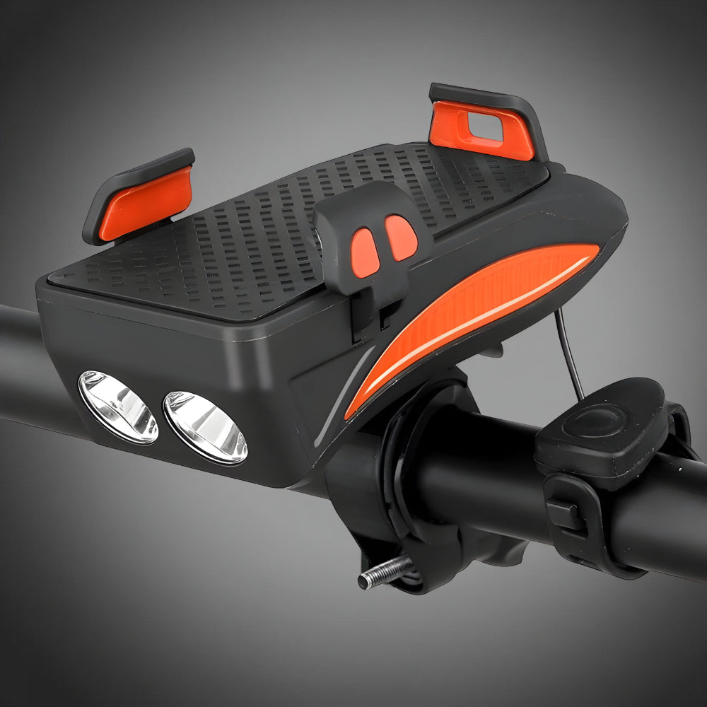 Bike Light Phone Mount Powerbank Horn Combo