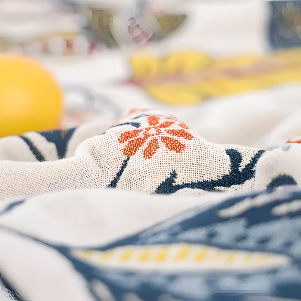Blanket Throw Floral Reversible Tassel