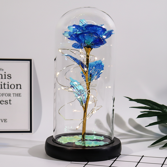 Mothers Day Rose Figure Display Glass Dome
