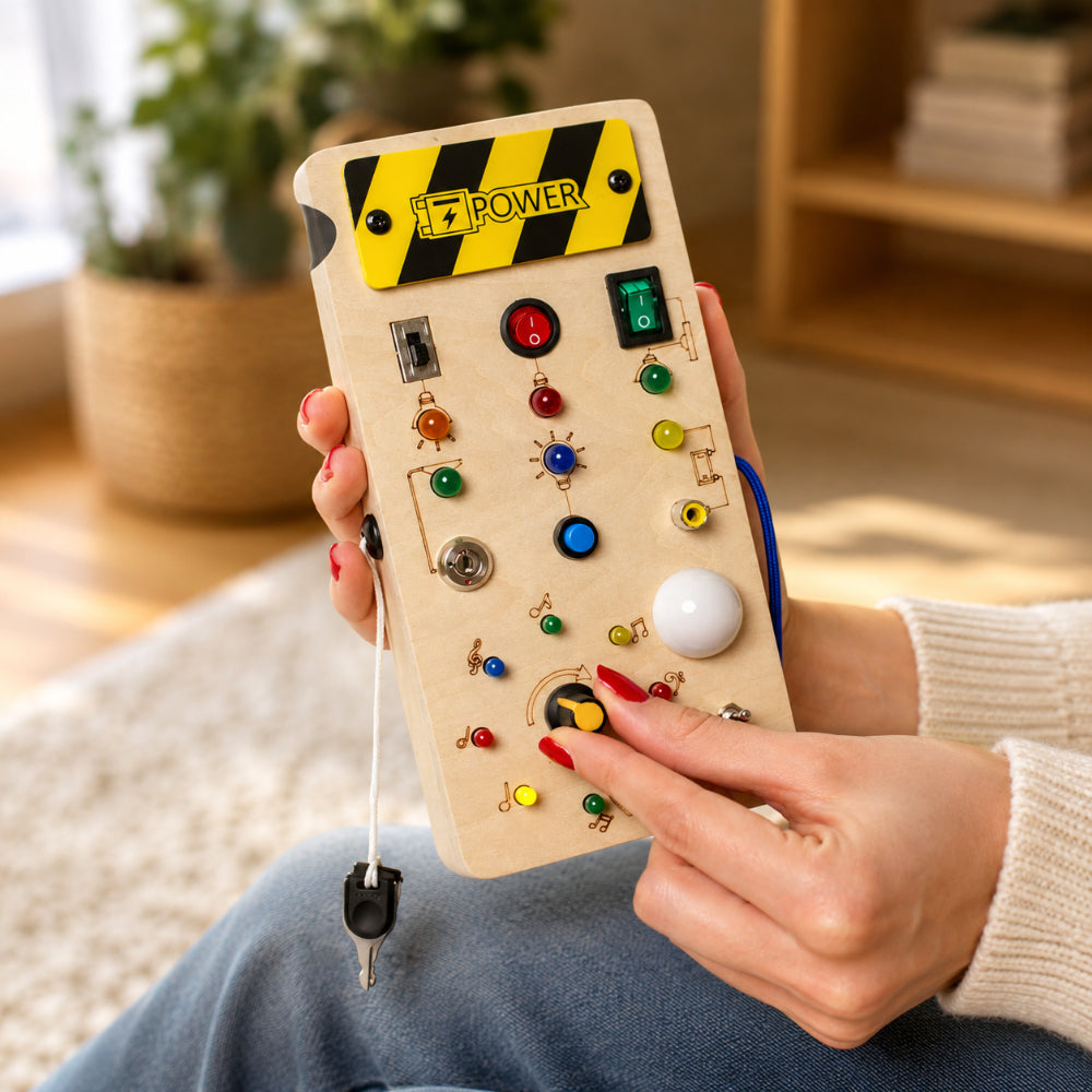 Busy Board Sensory Toy Wooden Activity Panel