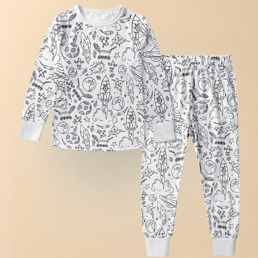 Kids Pajamas Creative Christmas Coloring Set