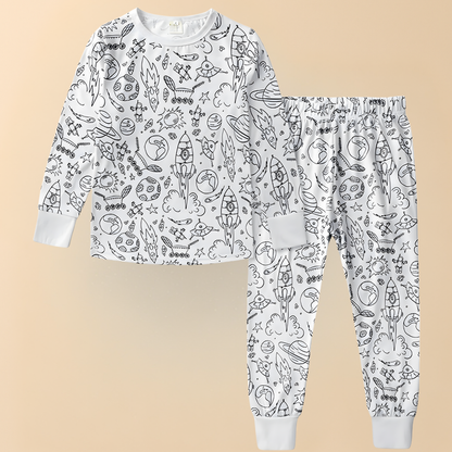 Kids Pajamas Creative Christmas Coloring Set