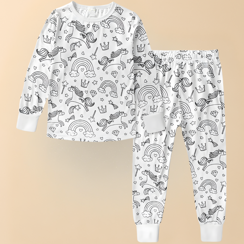 Kids Pajamas Creative Christmas Coloring Set