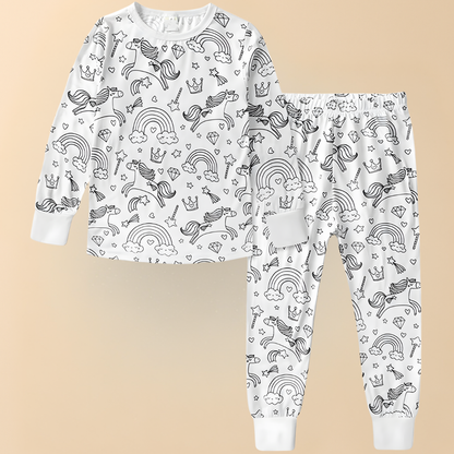 Kids Pajamas Creative Christmas Coloring Set