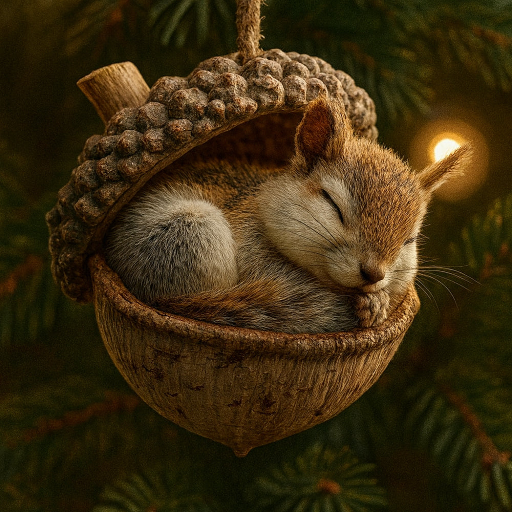 Christmas Ornaments Woodland Animal Acorn