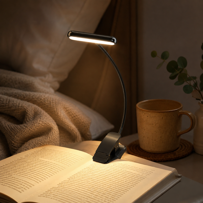 Clip Reading Light USB Rechargeable LED Flexible Neck