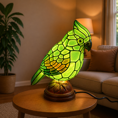 Table Lamp Red Cardinal Bird USB Powered