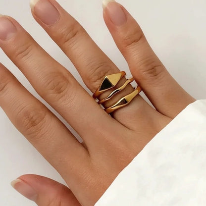 Gold Stacking Ring Minimalist Stainless