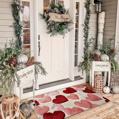 Doormat Heart Pattern Non Slip Polyester