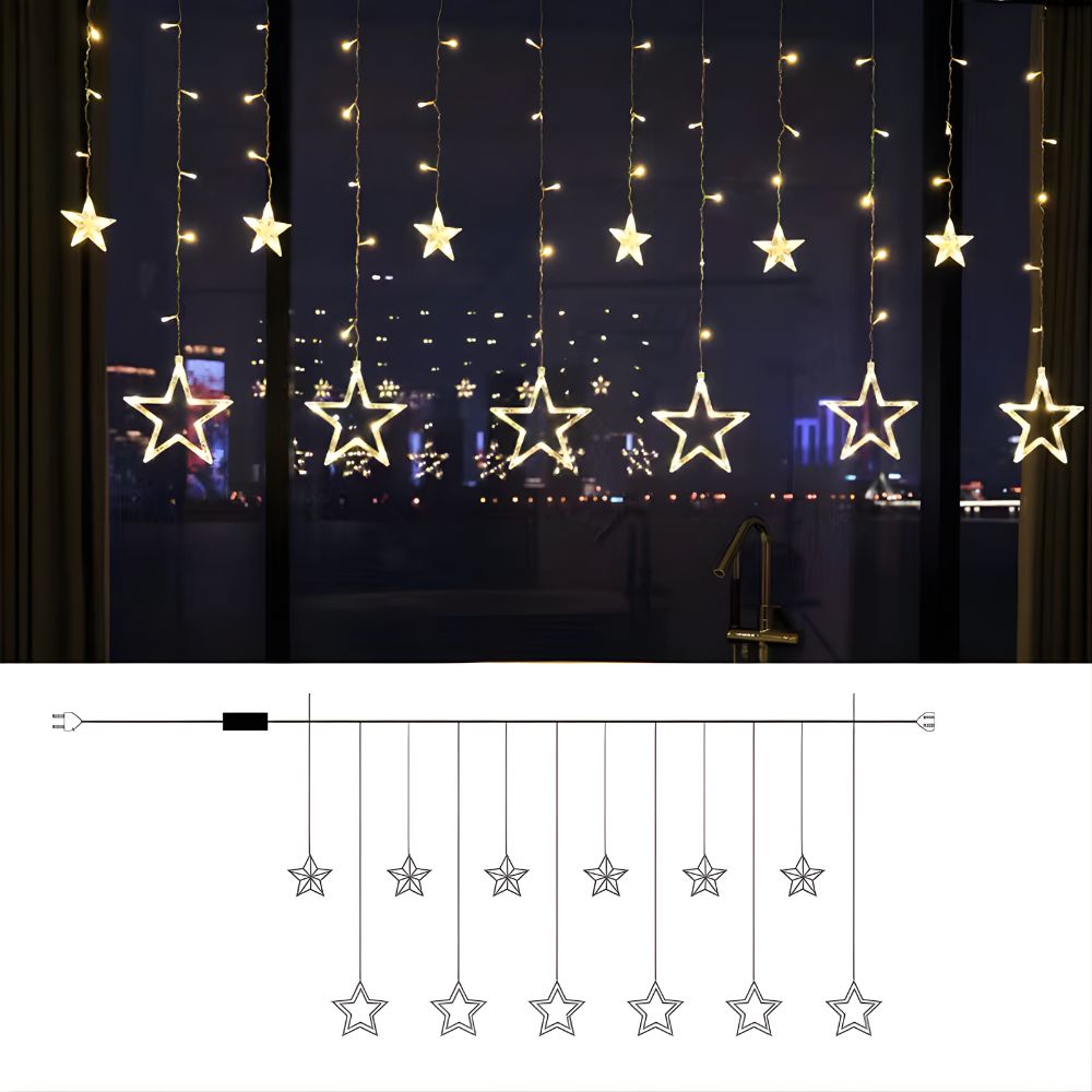 LED Star Light Curtain Warm White Indoor