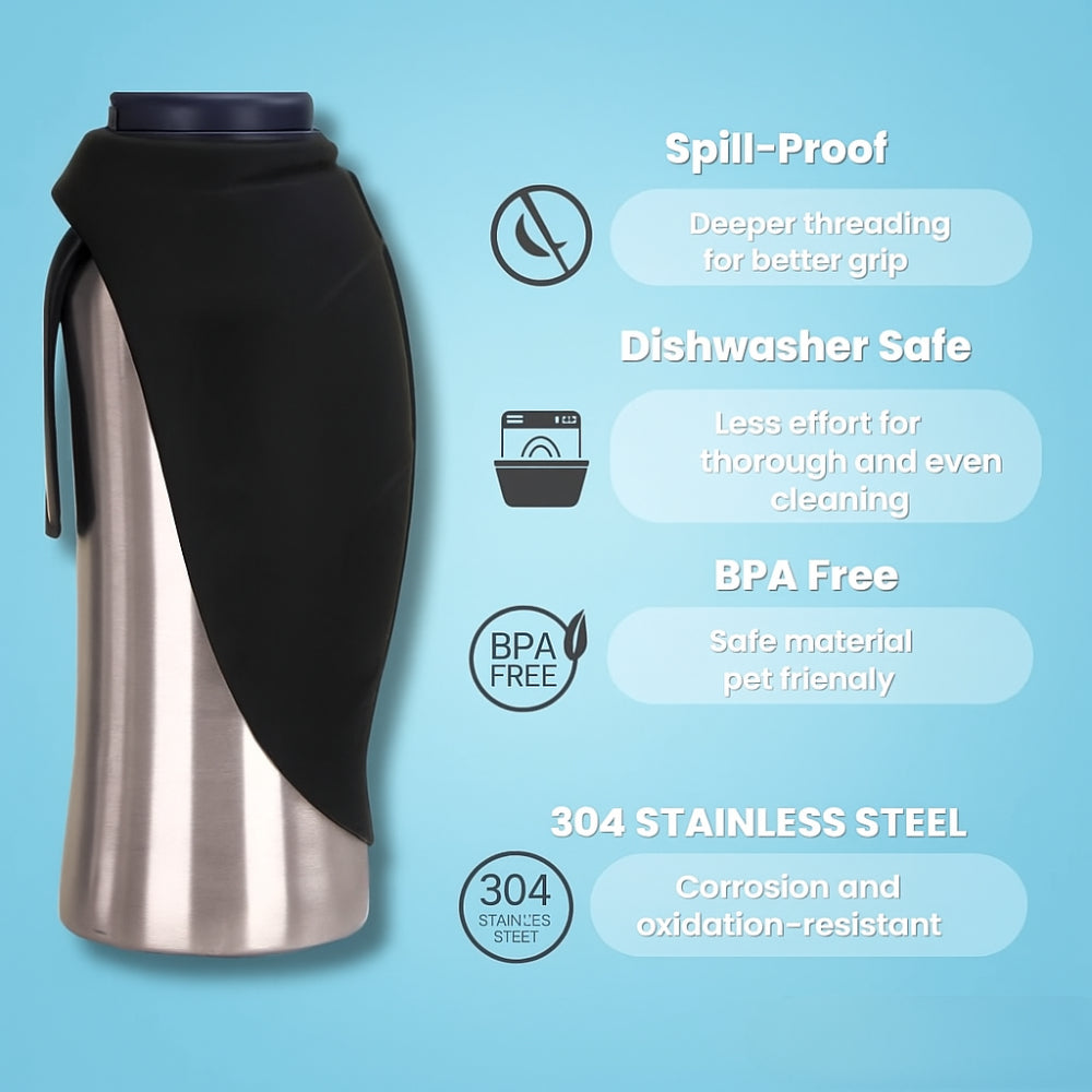Dog Water Bottle Stainless Steel Travel