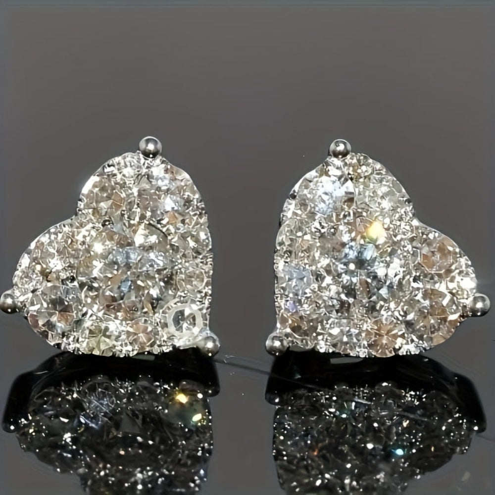Earrings Mothers Day Gift Heart Crystal Stud