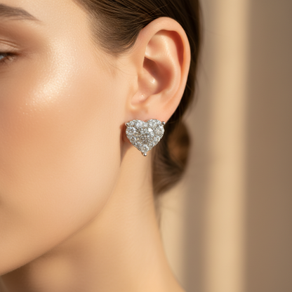 Earrings Mothers Day Gift Heart Crystal Stud