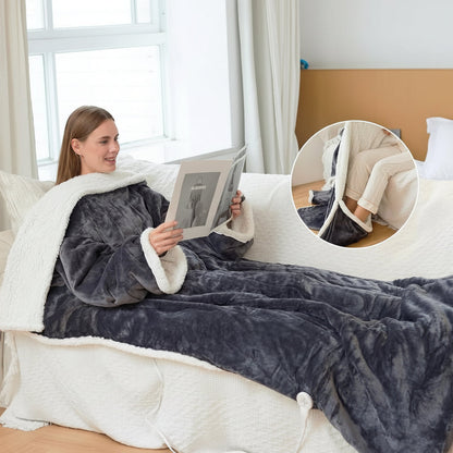 Electric Heated Blanket Wearable Sherpa