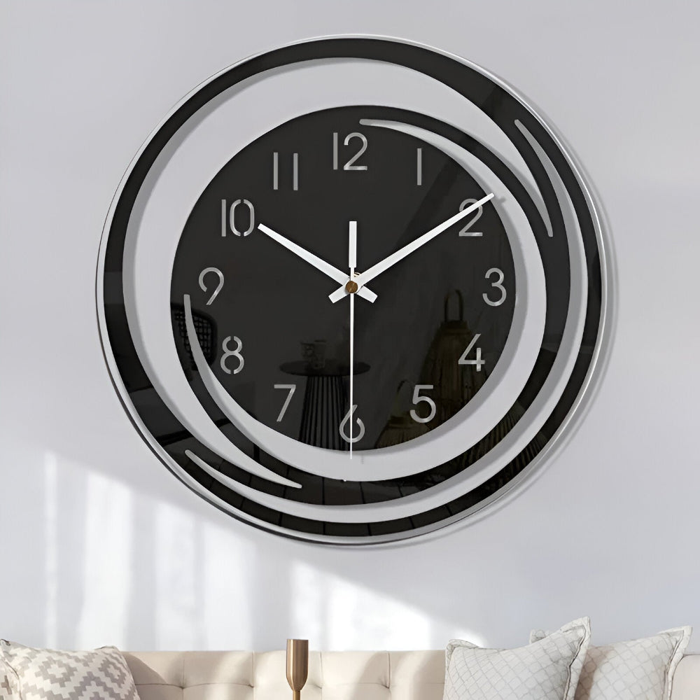 Sorana Wall Clock Modern Black Acrylic