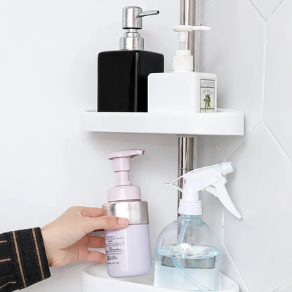 Shower Shelf Tension Pole Adjustable Corner