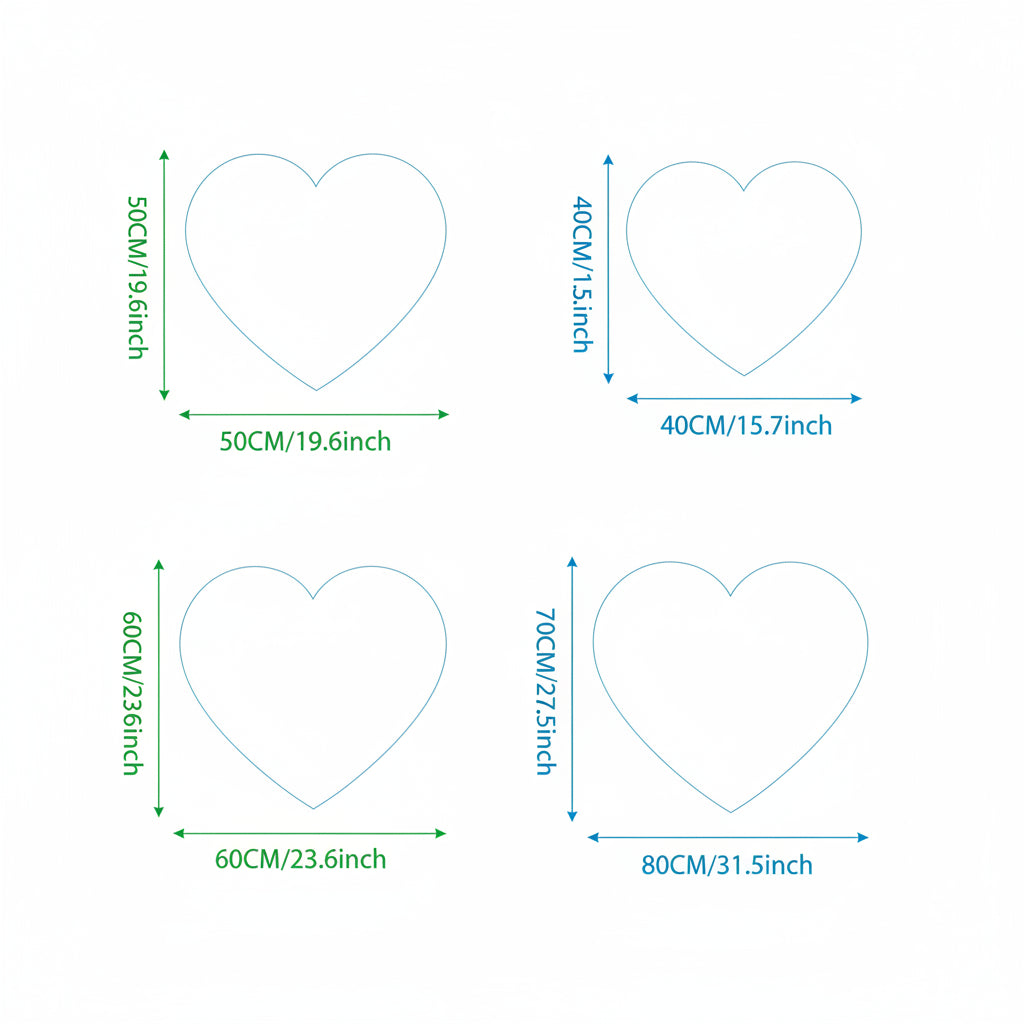 Area Rug Heart Shaped Plush Acrylic Indoor