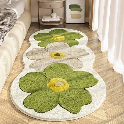 Area Rug Floral Irregular Soft Bedroom Floor