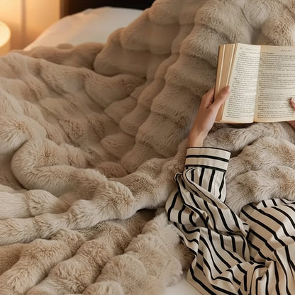 Throw Blanket Faux Fur Plush Soft Cozy