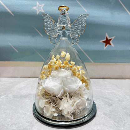 Flower Gift Glass Dome Preserved Rose Angel