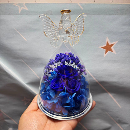 Flower Gift Glass Dome Preserved Rose Angel