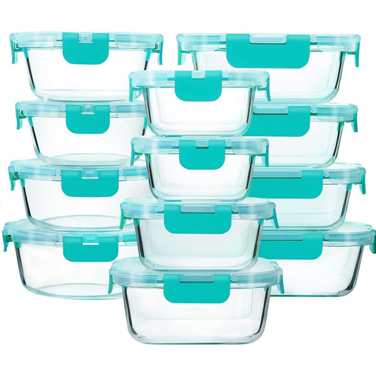 Food Containers Glass Airtight Set Meal Prep