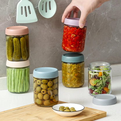 Glass Food Storage Jars Airtight Stackable