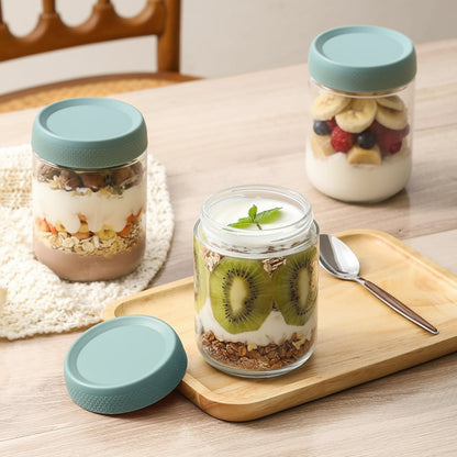 Glass Food Storage Jars Airtight Stackable