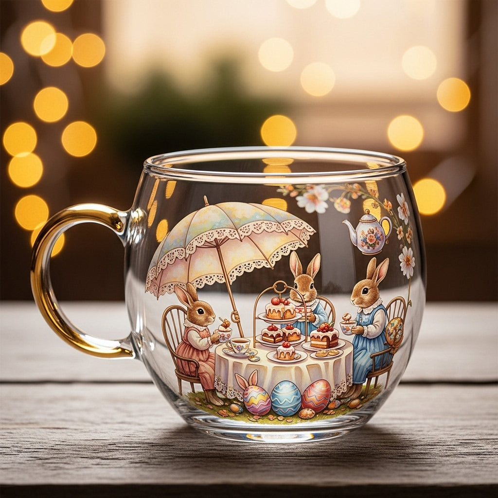 Christmas Glass Mug Winter Motifs Festive