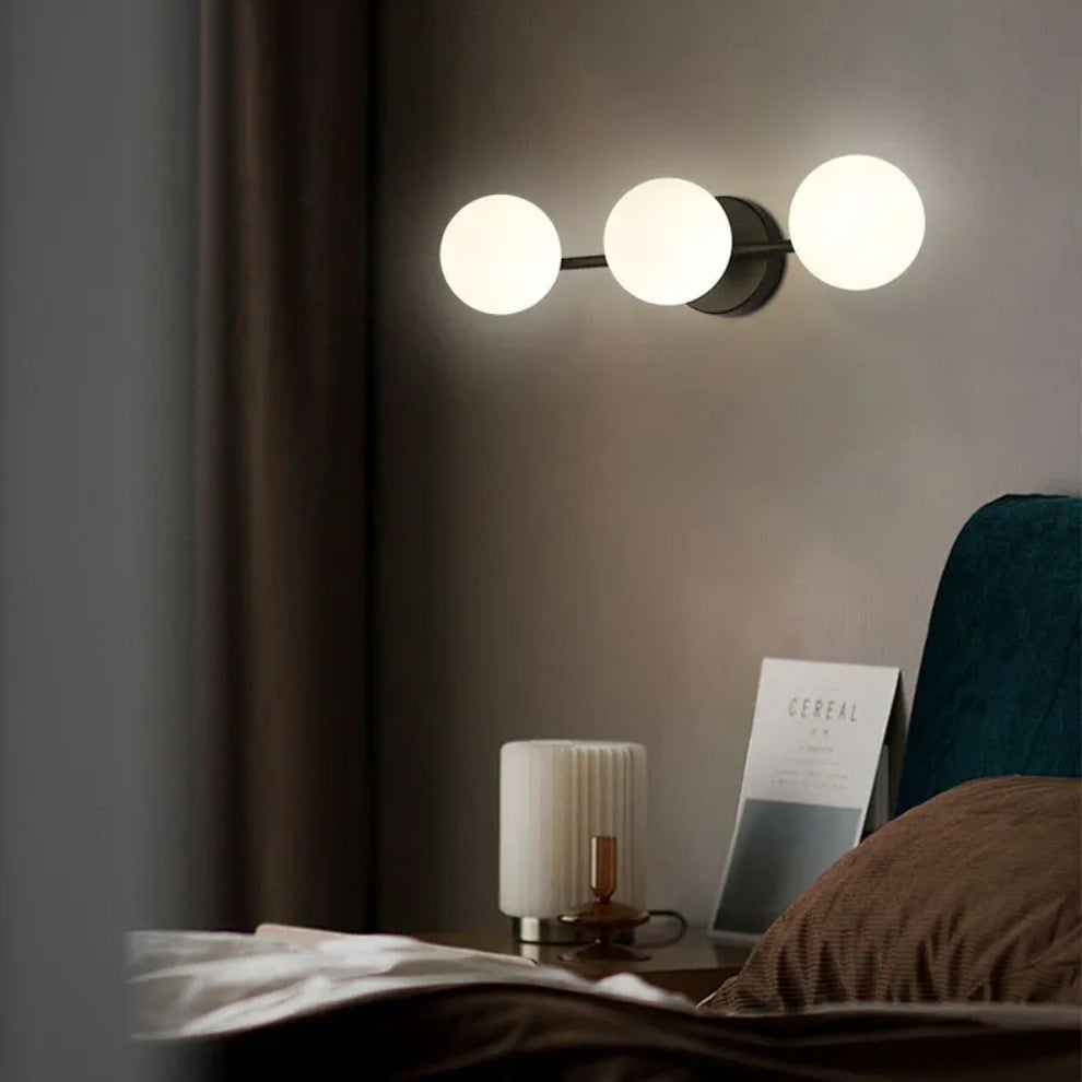 Modern Nordic Glass Ball Wall Light Triple