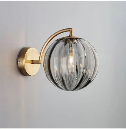 Modern Glass Ball Wall Lamp Brass &