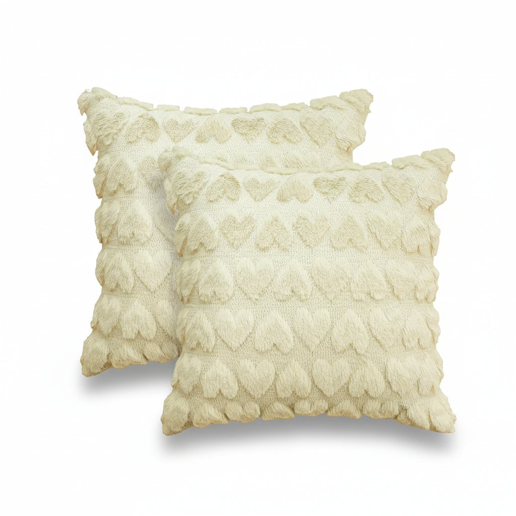 Pillow Covers Heart Pattern Pink Polyester