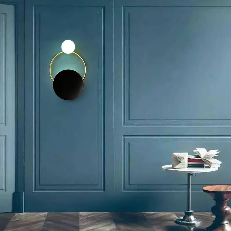 Designer Glass Wall Lamp Modern Round