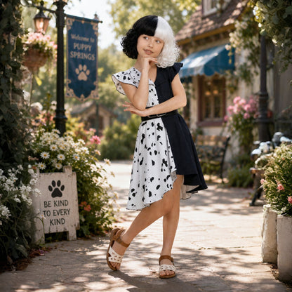 Halloween Costume Dalmatian Dress Cape