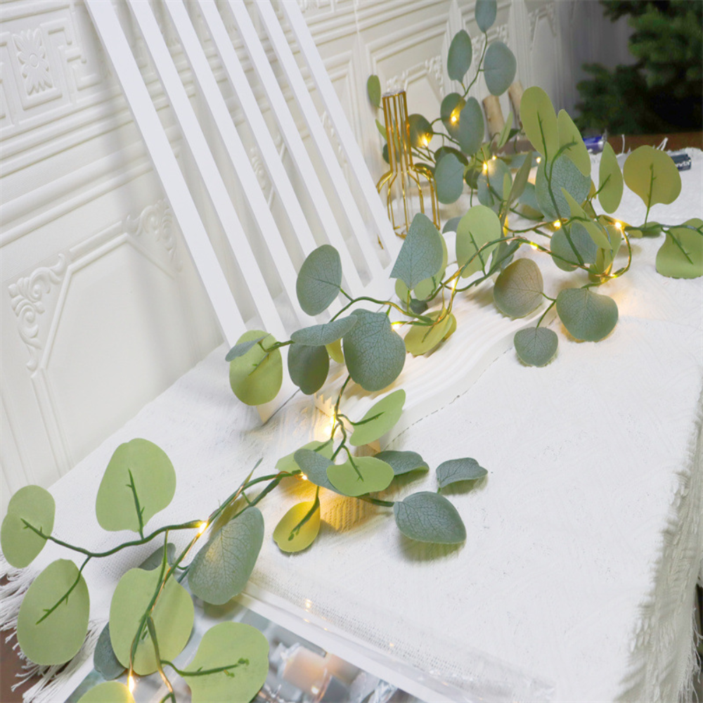 Home Decor LED Garland Eucalyptus Rattan