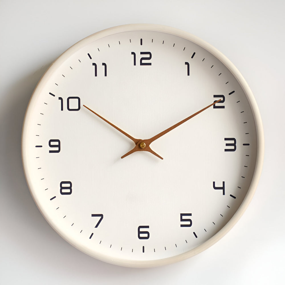 Wall Clock Modern Wooden Silent Non Ticking