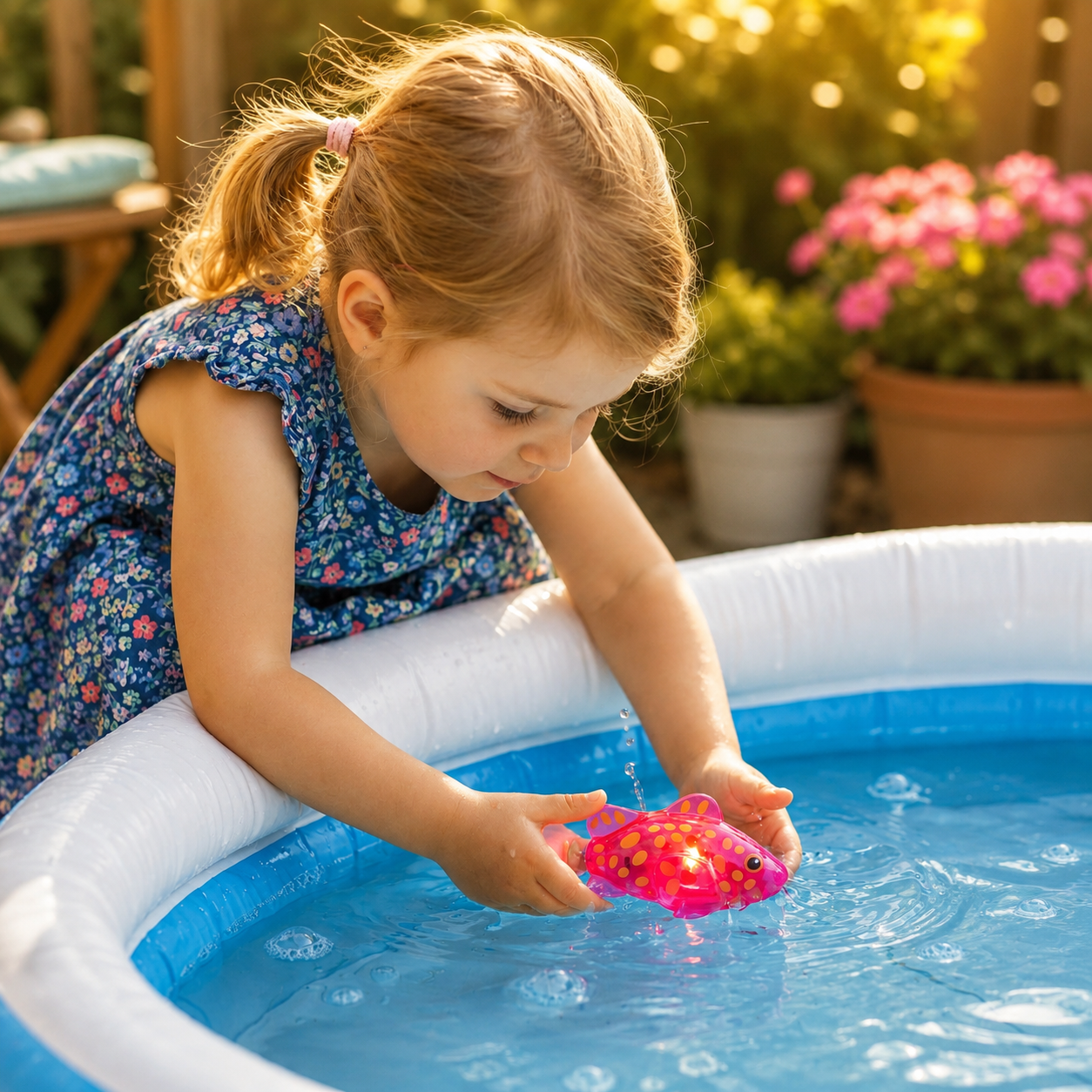 Interactive Kids Bath Toys LED Floating Fish